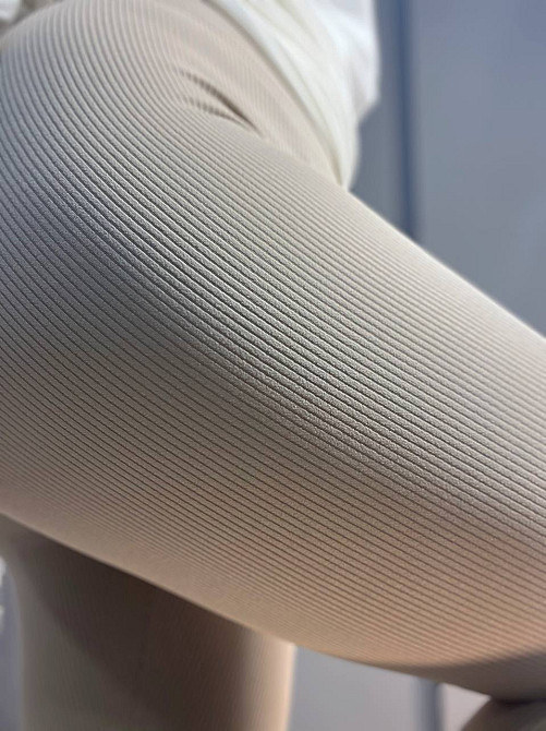 Лосини жіночі LADY HUREM 2247 рубчик широкий утягуючий пояс бежеві, бежевий, XL Київ - фото 3