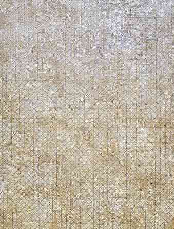 Обои виниловые на флизелине AS creation The Bos 0.53х10 геометрия полоски квадраты золотистые на желтом Киев