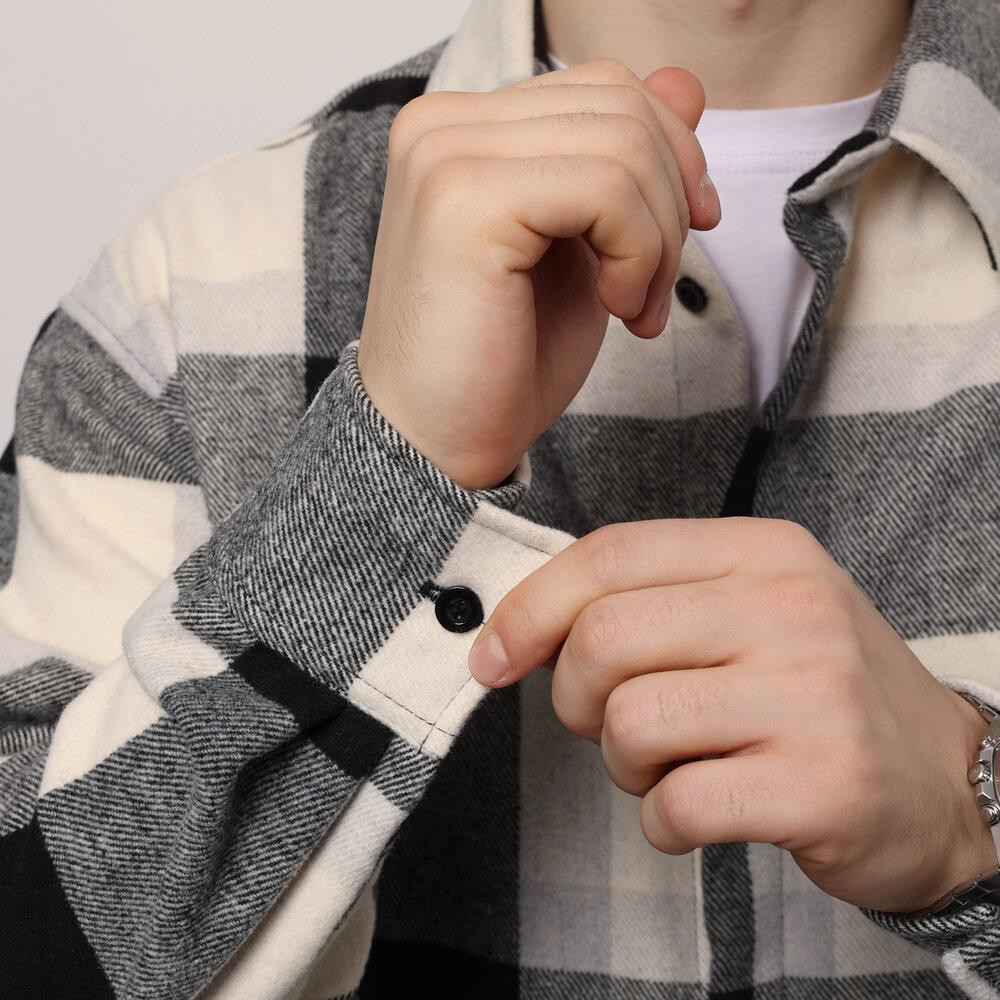 Рубашка в клетку черно-белая. Мужская рубашка Pobedov Tartan в клетку черно-белая Киев - изображение 2