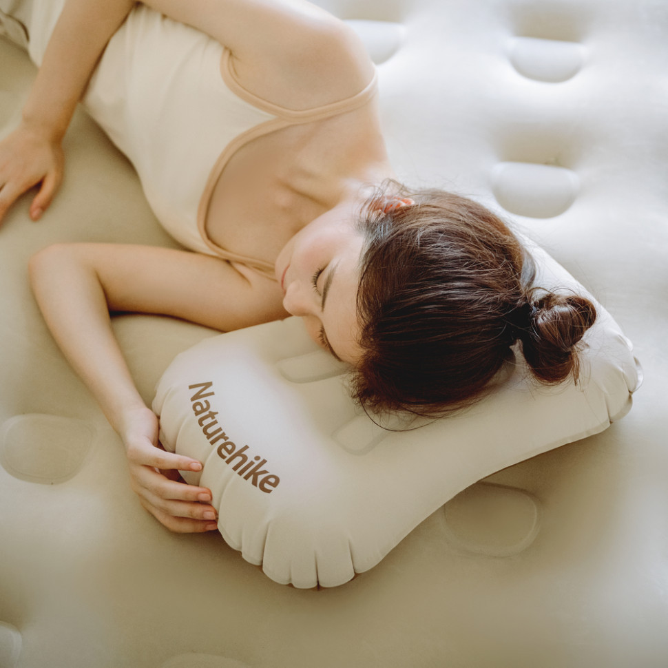 Подушка надувна ультралегка Naturehike NH17T013-Z, 42х32 см, бежева Киев - изображение 10