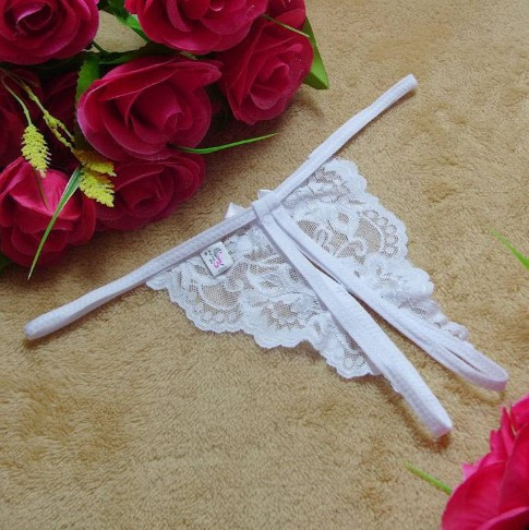 Еротичні білі трусики жіночі з розрізом - розмір універсальний, (на резинці, тягнуться) Київ - фото 2