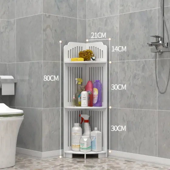 Декоративная угловая полка на три яруса для ванной Коломия