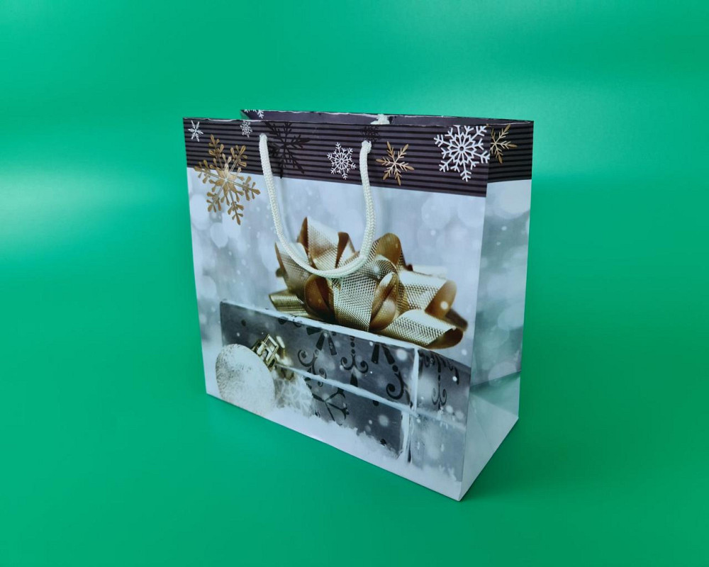 Пакеты бумажные подарочные , новогодние Квадрат 23*24*10- 16 (12 шт) Харьков - изображение 1