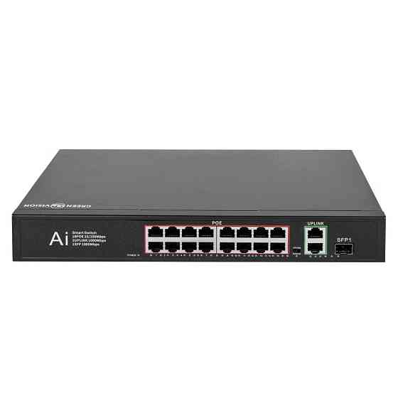 Комутатор мережевий POE GV-010-D-16+2 PG+1 SFP Київ