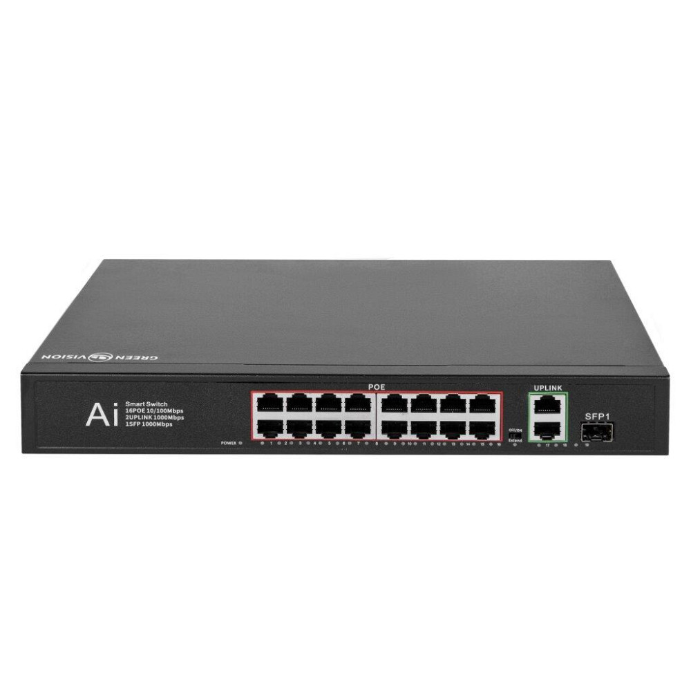 Комутатор мережевий POE GV-010-D-16+2 PG+1 SFP Київ - фото 2