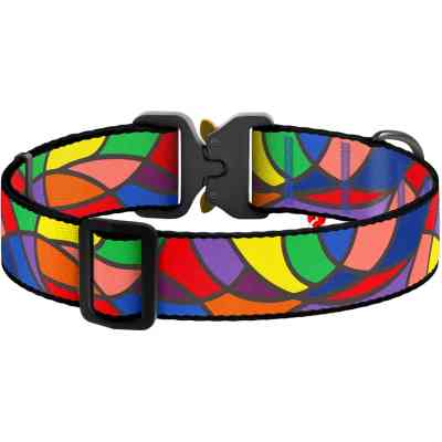 Ошейник для животных WAUDOG Nylon с QR паспортом "Витраж" металлическая пряжка-фастекс XXL (4535-0051) Винница
