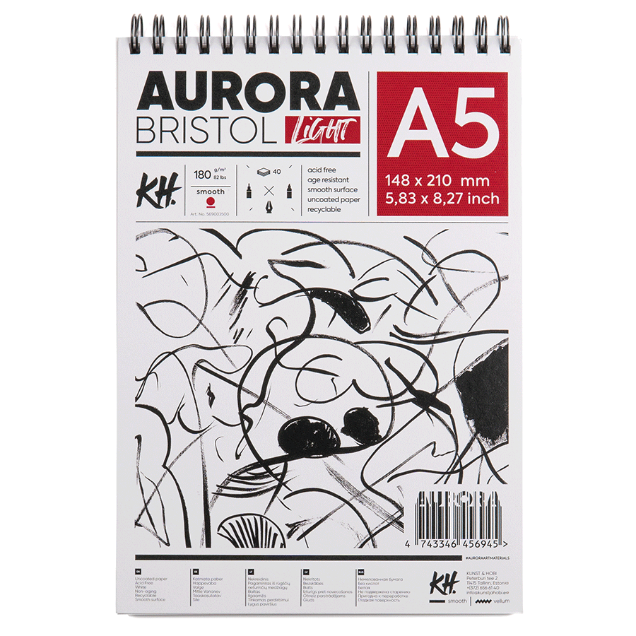 Альбом для рисунка на спирали Portrait (Bristol) 180 г/м2 40 л белый Aurora Киев - изображение 2