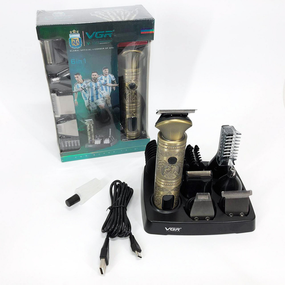 Машинка-тример 3 в 1 для стрижки волосся, Професійний тример з насадками, Тример для скронь TU-53 Львів - фото 5