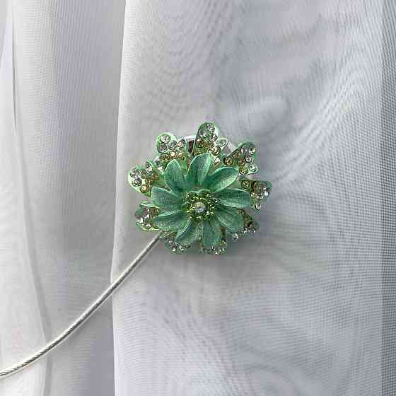 Магніти для штор та гардин "Flowers" набір 2 шт М'ятний (81-219) Київ