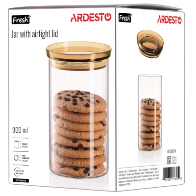 Банка Ardesto Fresh 900 мл, скло, пластик, прозорий (AR1309SFM) Винница - изображение 7