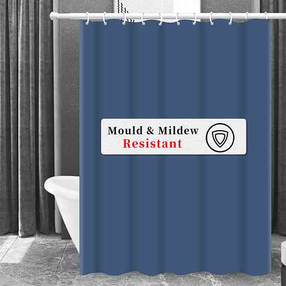 Шторка для ванны из полиэстера водонепроницаемая Bathlux 180x180 см с кольцами, занавеска для ванной, Серая Каменец-Подольский