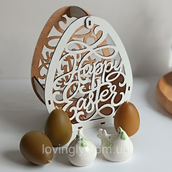 Пасхальный подарочный набор из 6 предметов в деревянной корзине. Ирпень