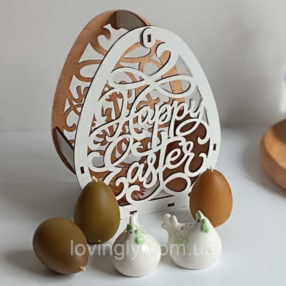 Пасхальный подарочный набор из 6 предметов в деревянной корзине. Ирпень - изображение 3