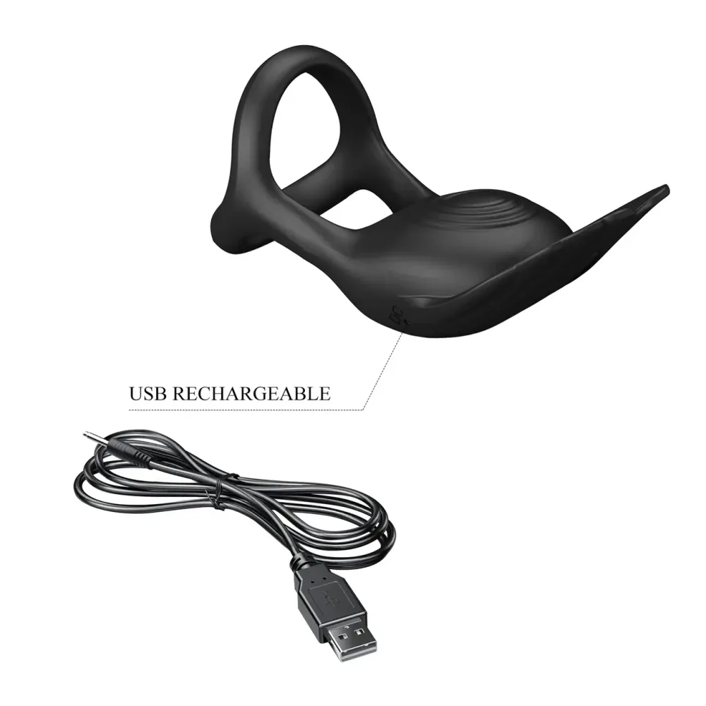Ерекційне кільце Pretty Love — Vibration Penis Ring SILAS Black, BI-210318 Sex Aura Київ - фото 10