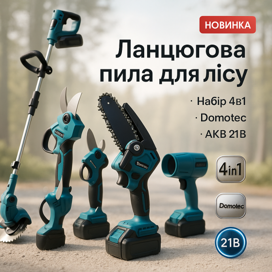 Міні-пила для стрижки дерев, Акумуляторна міні ланцюгова пила, Міні-пила в кейсі, Міні пила електрична JT-82 Львів