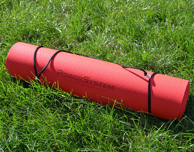Килимок для йоги та фітнесу Power System PS-4060 TPE Yoga Mat Premium Red (183х61х0.6) Каменское - изображение 6
