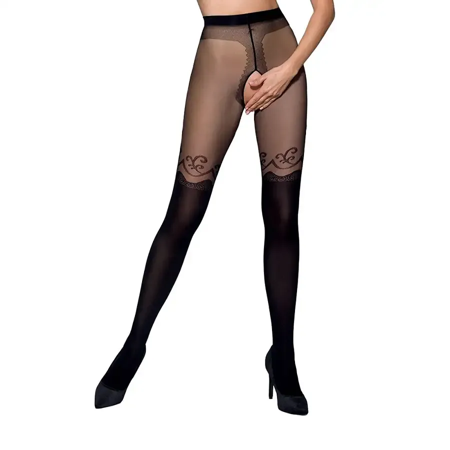 Колготки з відкритим доступом, подвійна щільність Passion TIOPEN 012 1/2 (20/40 den), black Львів - фото 1