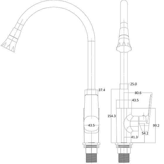 Смеситель для кухни Globus Lux BONN GLB-0203SA-B01 (000028498) Киев