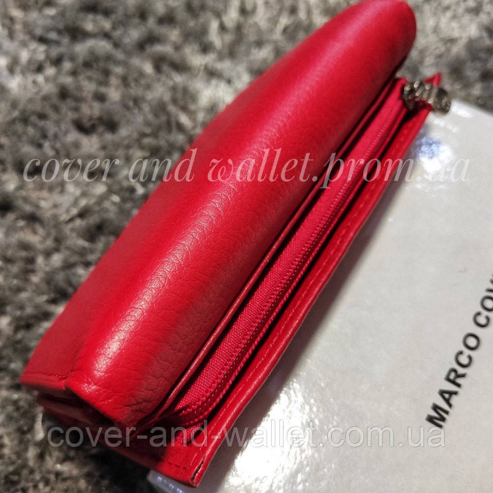 Червоний жіночий гаманець середнього розміру на магнітах Marco Coverna MC 1418 Київ - фото 6