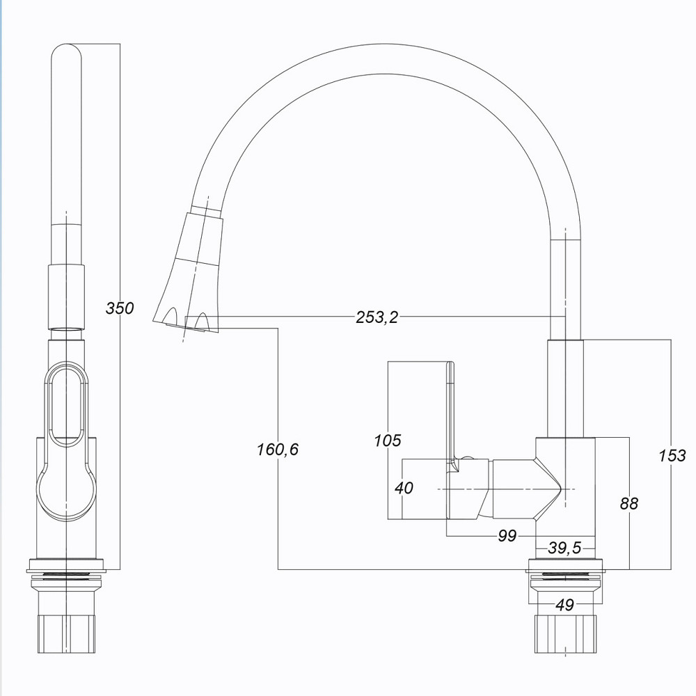 Смеситель для кухни Globus Lux Dolly GLD-0203LA-B01 Киев - изображение 8