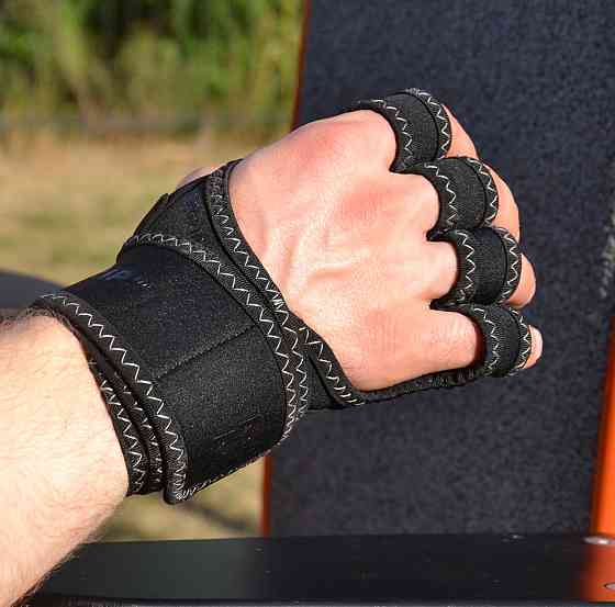 Рукавички для фітнесу MadMax MFG-303 MAXGRIP neoprene wraps Black/Grey L/XL Кам'янське