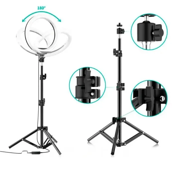 Штатив студийный для кольцевой лампы,камеры 0,66-2 м Черный SBR Киев