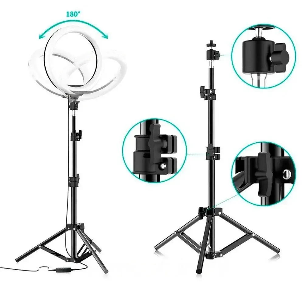 Штатив студийный для кольцевой лампы,камеры 0,66-2 м Черный SBR Киев - изображение 2