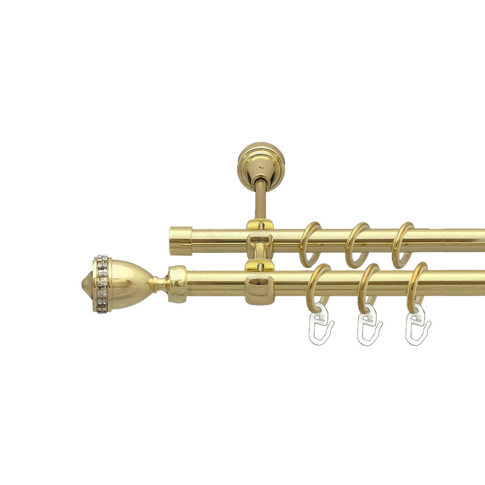 Карниз Orvit Етернія металевий дворядний відкритий Золото 16\16 мм 240 см (00-00014205) Львов - изображение 1