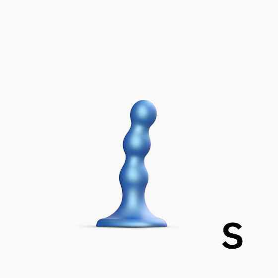 Насадка для страпона Strap-On-Me Dildo Plug Balls Blue Metallic S Sex Aura Київ