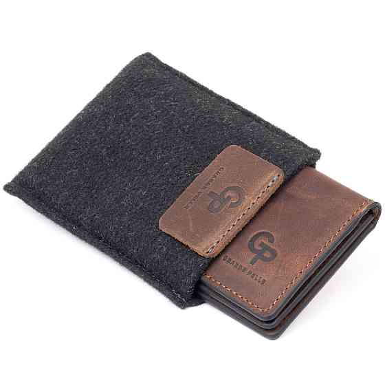 Візитниця з обкладинкою для ID-паспорта з натуральної шкіри Коричнева (GRANDE PELLE) Київ