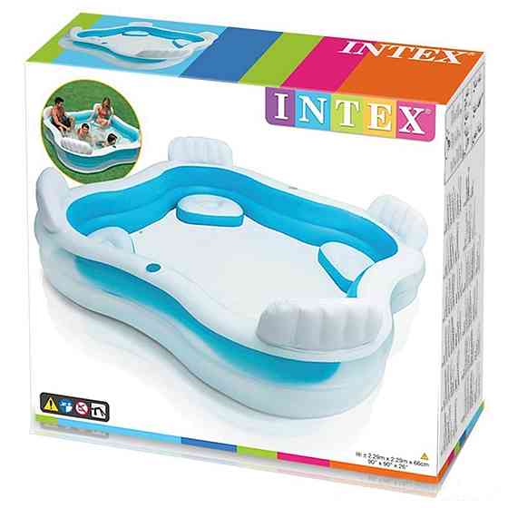 Бассейн надувної Intex 56475 сім'я з сидіннями 229x229x66 см Чернігів