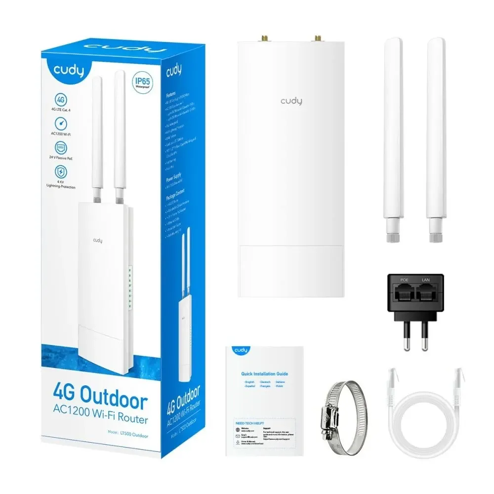 WiFi 5 Mesh 4G LTE-маршрутизатор зовнішній Cudy LT500 OUTDOOR CAT4 дводіапазонний (73-00530) Киев - изображение 6