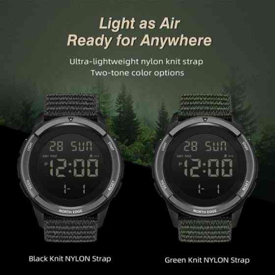 Годинник чоловічий водостійкий тактичний North Edge Terrax Black Вінниця