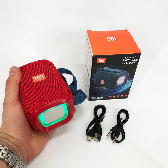 Bluetooth колонка с разноцветной подсветкой со стереозвуком TG339, Колонка блютуз светящаяся VH-43 Львов - изображение 1