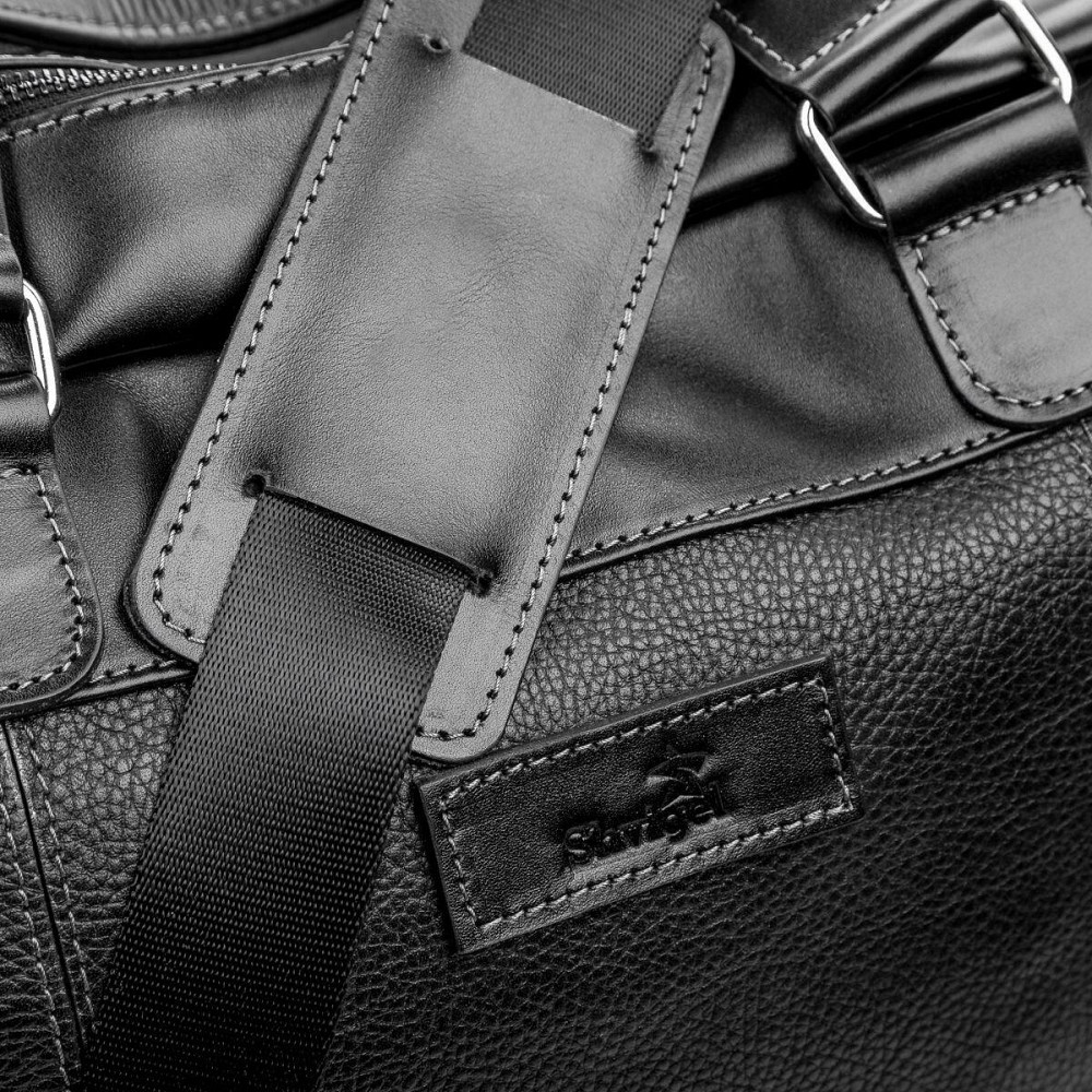 Дорожная сумка SHVIGEL 11120 кожаная Черная Киев - изображение 6