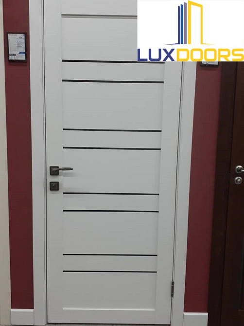 Двери Дублин Белый Полотно с черным стеклом, покрытие VINIL Киев - изображение 5