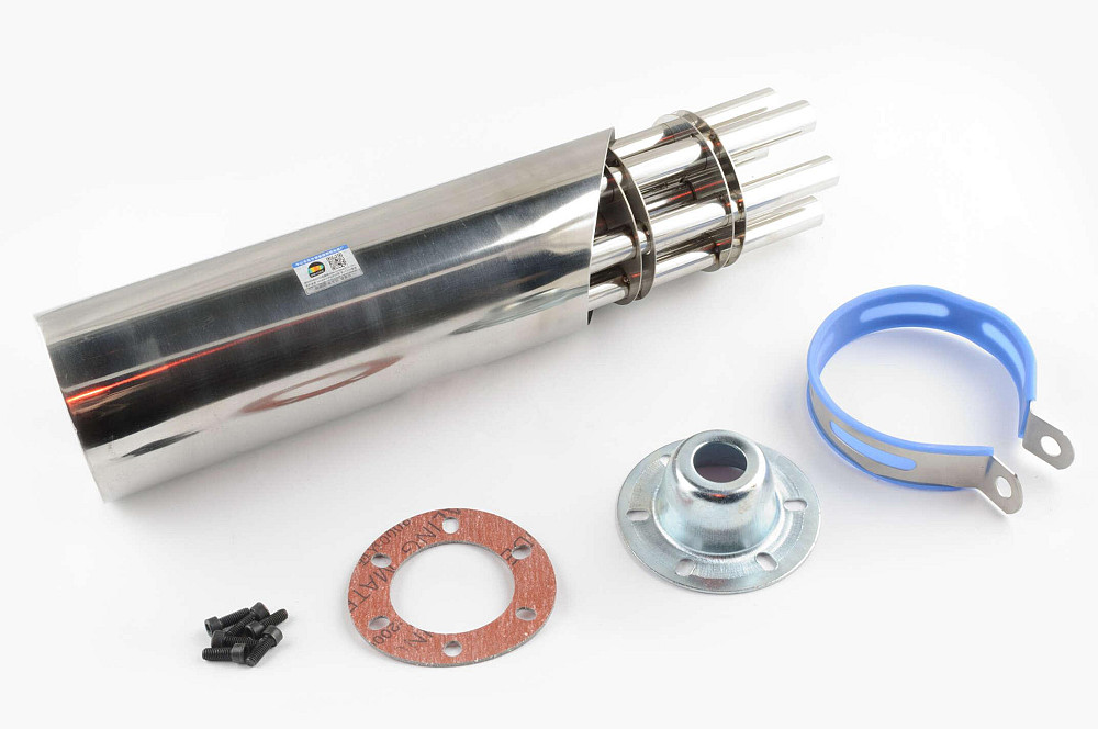 Глушник (тюнінг) 430 * 100mm, кріп. Ø78mm (нержавіюча сталь, кулемет, прямоток, mod:2) Київ - фото 1