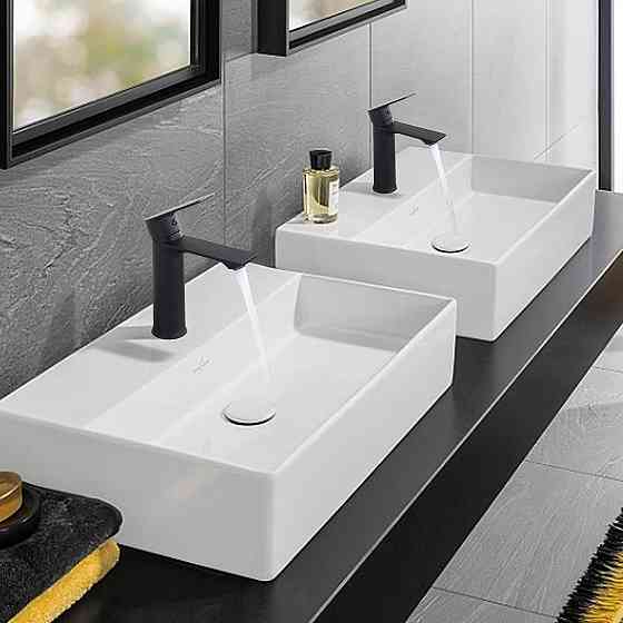 Змішувач для ванни HOMELODY E44022000 Чорний матовий одноважільний для раковини та ванни латунь регулювання потоку Київ