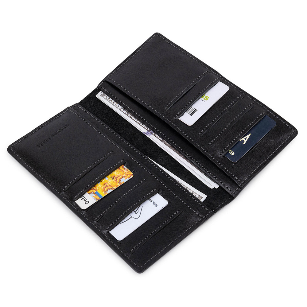 Практичне чоловіче портмоне GRANDE PELLE 11559 Чорний Київ - фото 6