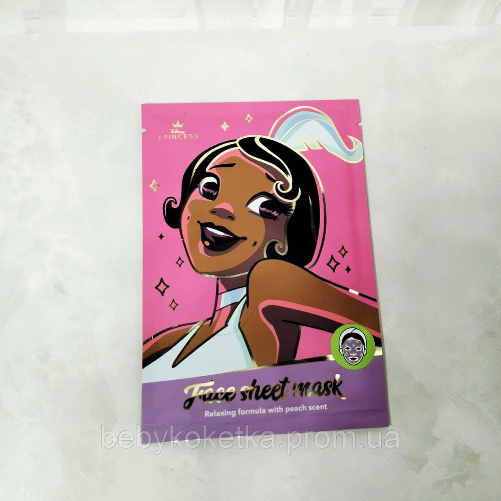 Дитяча тканинна маска для обличчя розслаблююча з ароматом персика Disney Princess 20 мл. Львів - фото 1