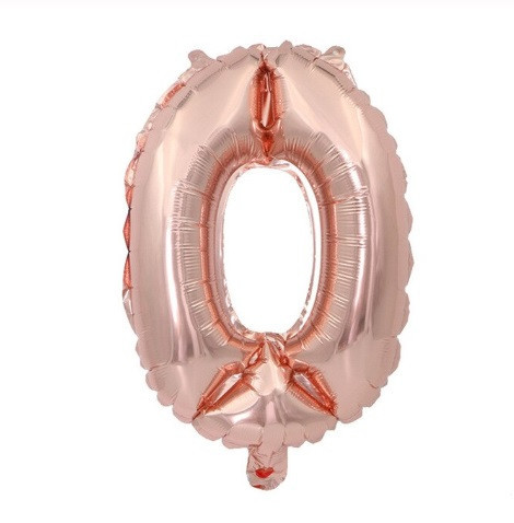Шарик цифра 0 праздничная 16 дюймов розовое золото Киев - изображение 1
