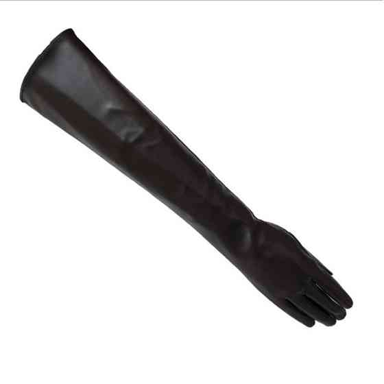 Високі рукавички жіночі із екошкіри кавовий L Київ