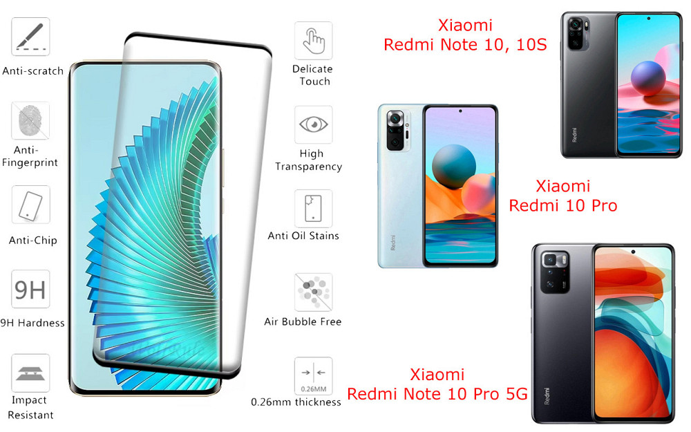 Захисне скло HyperGlass Pro для Xiaomi Redmi Note 10, 10S, 10 Pro, 10 Pro 5G – максимальна чутливість та захист Київ - фото 2