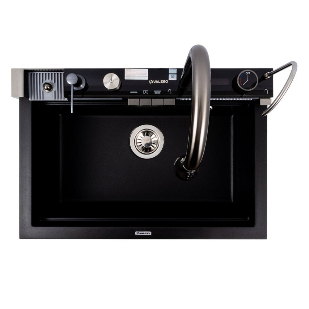VALESO Гранітна мийка VALESO IRENA 6846 матова Чорна Коломия - фото 9