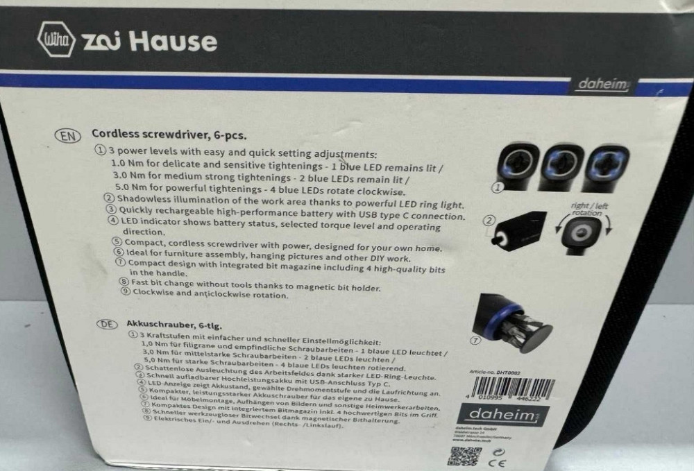 Wiha Zai Hause DHT0002 Мини-аккумуляторная отвертка НОВАЯ! Харьков - изображение 4