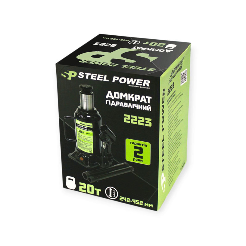 Домкрат гідравлічний 20 т, 242-452 мм (коробка) Steel Power Мукачево - фото 1