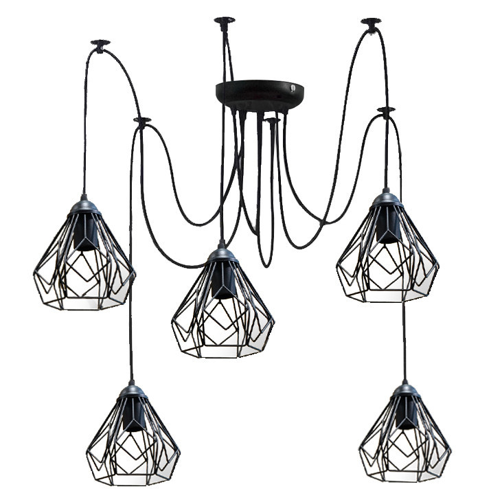 Подвесная люстра паук лофт 5 ламп Е27 черная Milan 538-5 Одесса - изображение 1
