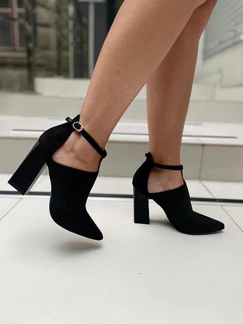 Purlina Туфлі жіночі Purlina чорні еко-замш каблук 10 см 40 р. ( -1) Коломия - фото 7