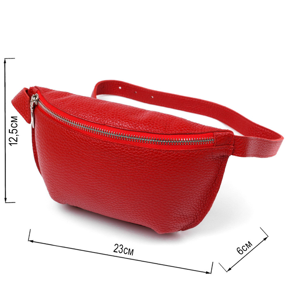 Женская кожаная сумка на пояс Shvigel 16372 Красный Киев - изображение 8