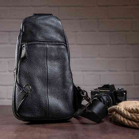 Сумка мужская из кожи через плечо Vintage 14784 Черная Киев